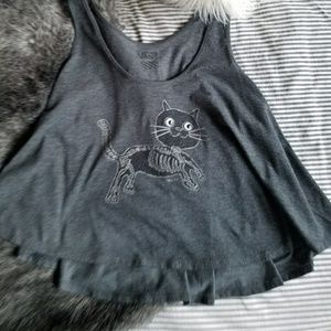 VANS Skeleton Kitty Crop Top